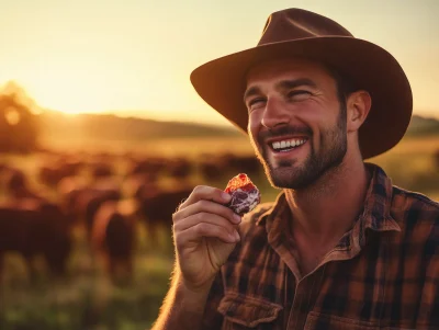 Smiling Cowboy at Sunset