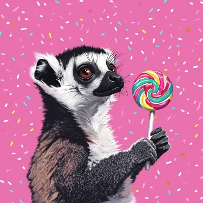 Lemur with Lollipop