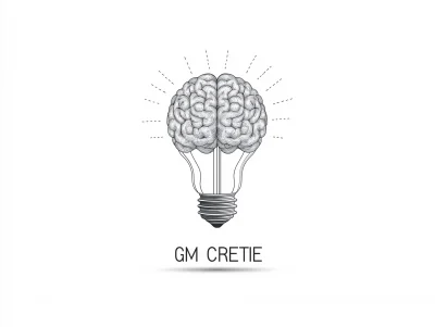 Minimalistic Brain Light Bulb Logo