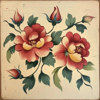 Antique Rose Painting