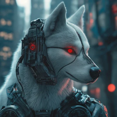 Cybernetic Husky Face