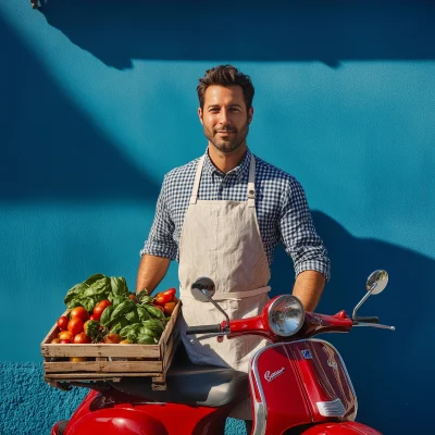 Italian Chef with Vespa