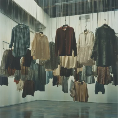 Clothes Hanging from Ceiling