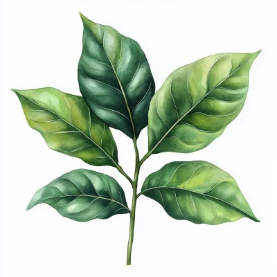 Watercolor Coffee Leaves