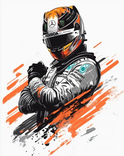 F1 Victory Pose Illustration