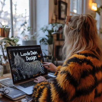 Woman Typing on Laptop