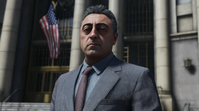 Seasoned Detective Outside Police Station