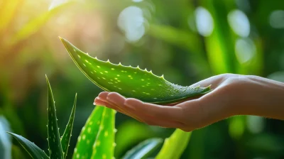 Handing Over Aloe Vera Leaf