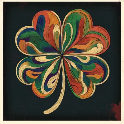 Retro Colorful Clover