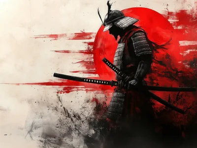 Samurai Art in Bold Colors