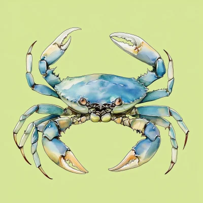 Watercolor Maryland Blue Crab