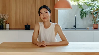 Friendly Influencer in Kitchen