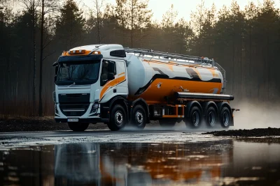 Elegant Tanker Truck on the Road