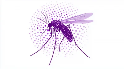 Flat Mosquito on White Background