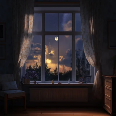 Romantic Night View from Window