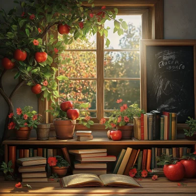 Charming Apple Tree Scene