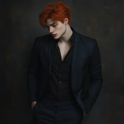 Young Red Haired Man in Suit