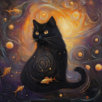 Celestial Cat in Dreamscape