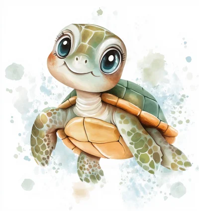 Watercolor Grandma Turtle