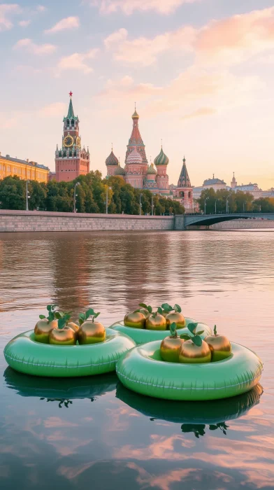 Floating Apples at Red Square