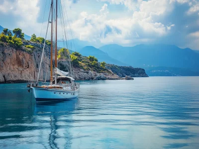 Sailing Yacht at Anchor