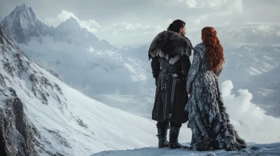 Jon Snow and Ygritte in the Snow