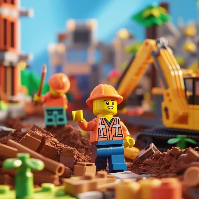 Miniature Lego Construction Site