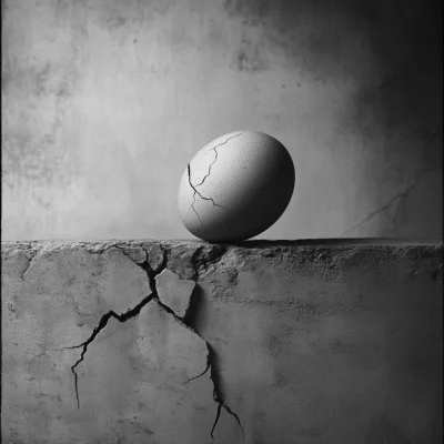 Cracked Egg on Concrete