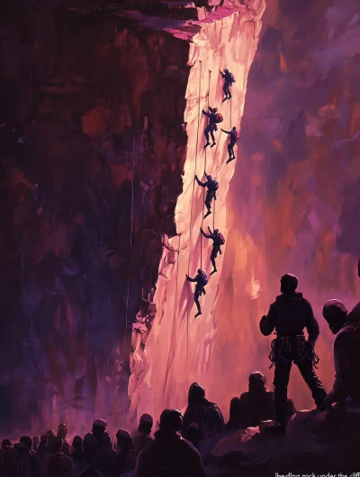 Leading Rock Climbers in a Cyberpunk World