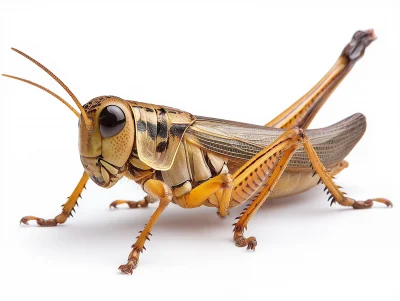 Cricket on White Background