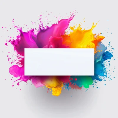 Vibrant Ink Explosion with Banner