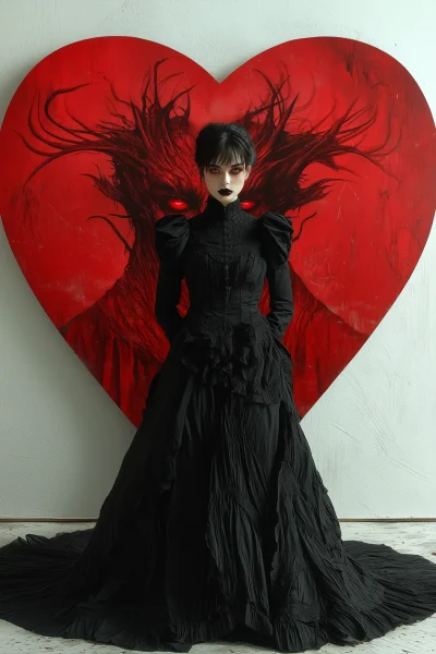 Woman in Black on Heart