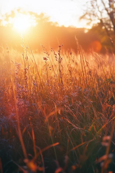 Misty Morning Sunrise Over Fields