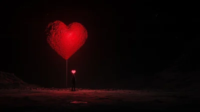 Glowing Heart in the Desert