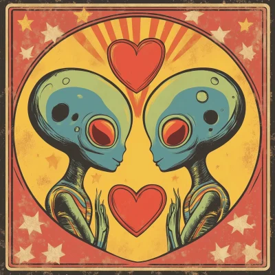 Vintage Alien Valentine Card