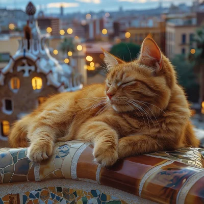 Sunrise Cat on Roof