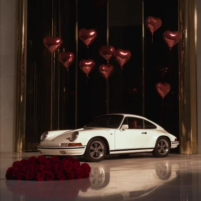 Elegant Porsche with Roses