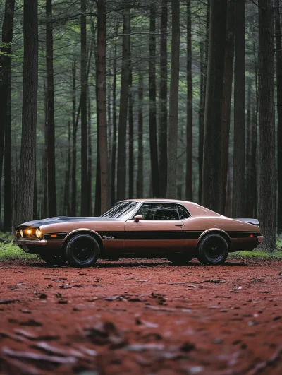 Classic Muscle Car in the Dark