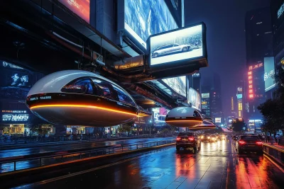 Futuristic Cityscape at Night