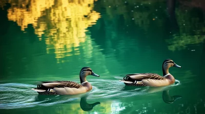 Calm Ducks on a Lake