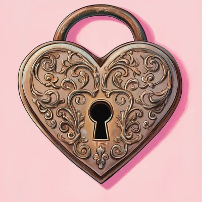 Antique Heart Padlock