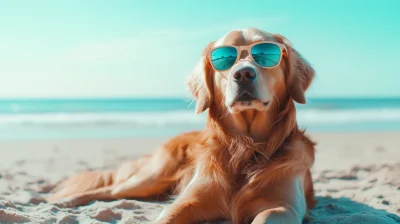 Golden Retriever at the Beach