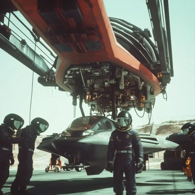 Futuristic Car Race Pit Lane