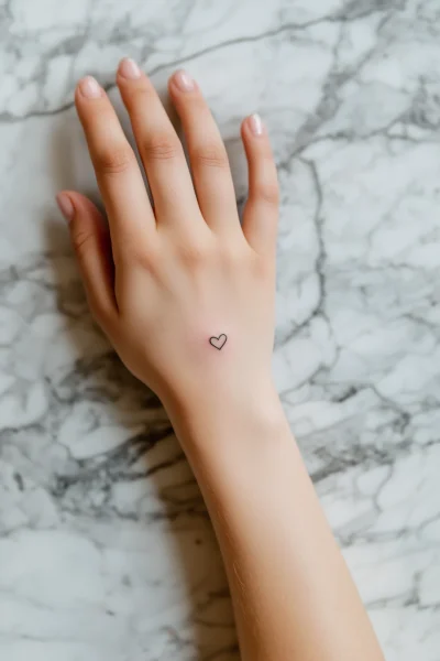 Young woman’s hand on table