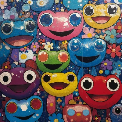 Smiling Frogs Mosaic