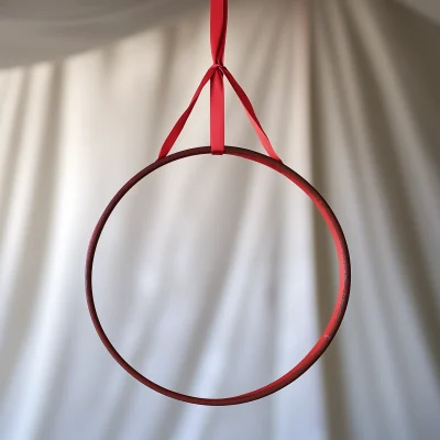 Hanging Installation with Red Ribbons