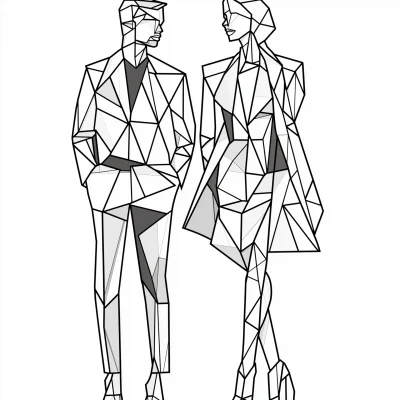 Geometric Fashion Drawing