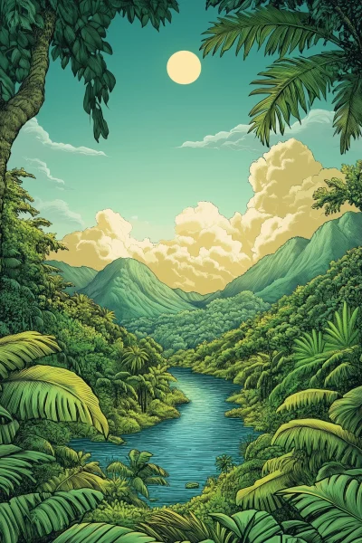 Tilted Jungle Landscape