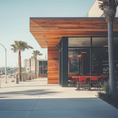 Modern Restaurant Entrance