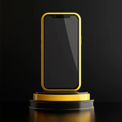 Stylish Black and Yellow Phone Icon